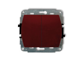 TREND Wyłącznik pojedynczy ze schodowym (dwa klawisze bez piktogramów wspolne zasilanie) brązowy 4WP-10.11 KARLIK