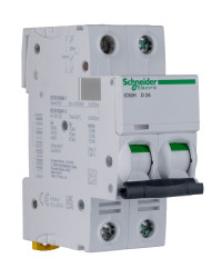 Wyłącznik nadprądowy MCB, Typ D, 2-biegunowy, 2A, 440V, 100 → 133V, na szynę DIN, Schneider Electric, iC60H