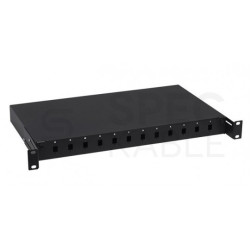 Przełącznica światłowodowa FO 12xSC simplex RACK 19" 1U wysuwalna czarna PFOT
