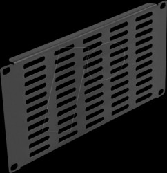 66841 Panel, 10", with ventilation slots horizontal, 3 U, black