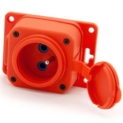 Gniazdo gumowe (TPE) pojedyncze IP44 16A 2P+Z, kolor pomarańczowy, TRGP-1