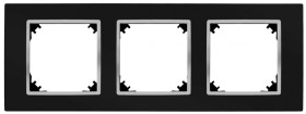 VESTRA ramka potrójna czarny/chrom 3873-46