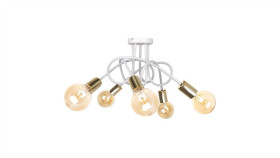 Lampa Sufitowa Nowoczesna 5Xe27 Rumba White/Gold