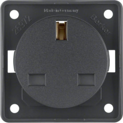 Integro Gniazdo pojedyncze z/u standard brytyjski z podwyższona ochroną styków antracyt mat mechanizm 962622505