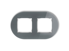 ICON Ramka podwójna okrągła - efekt szkła (ramka: grafitowa, spód: grafitowy mat) grafitowy 28-28-IRSO-2 KARLIK