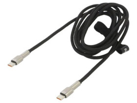 Kabel USB C wtyk z obu stron 2m czarny 100W CATJK-D01