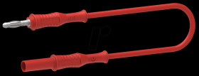 2031-100R Measuring lead plug/socket, 4 mm, 100 cm, red