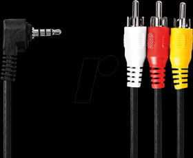 CVGL22400BK20 Audio/video cable, 3.5 mm connector <> 3x cinch connector, 2.00