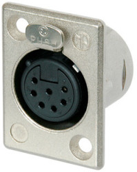 XLR panel socket, 7 pole, silver-plated, 1 mm², AWG 18, metal, NC7FP-1