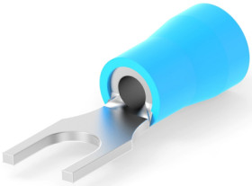 Insulated forked cable lug, 1.0-2.6 mm², AWG 16 to 14, M4, blue, 165012