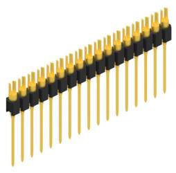 Pin header, 17 pole, pitch 2.54 mm, straight, black, 10040435