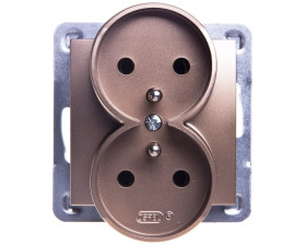 IMPRESJA Gniazdo podwójne z/u złoty metalik GP-2YRZ/m/28