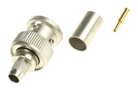 Złącze koncentryczne Montaż na kablu Męski 75Ω typ złącza Złącze BNC 0 to 4GHz Połączenie zagniatane typ kabla 0.6/3.7D