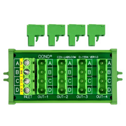Screw Mount 30A/300V 4x4 Position Pluggable Terminal Block Distribution Module, OONO D-1554P
