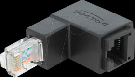 86423 Adapter RJ45 plug angled &gt; RJ45 jack Cat.6 UTP