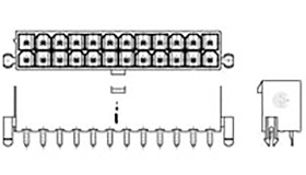 Wtyk PCB 4-pinowe raster: 4.2mm 2-rzędowe TE Connectivity Przewlekany 9.0A 600.0 V.