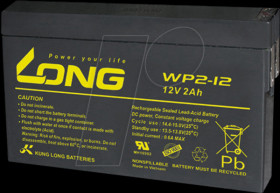 WP2-12 AGM battery, 12 V, 2 Ah, standby UPS