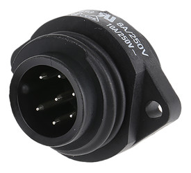 Złącze wielostykowe przemysłowe 7-pinowe, panelowe Gniazdo binder