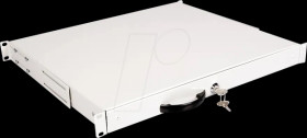 26210103 19-inch keyboard drawer, 1 U, lockable, gray