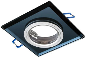 Oczko sufitowe szklane KWADRATOWE. Kolor: CZARNY EKOS271 Milagro