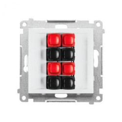 Simon 55 Gniazdo głośnikowe 4-krotne (moduł). Przekrój przewodów dla wejścia i wyjścia 2,5 mm2 Biały mat TGL4.01/111