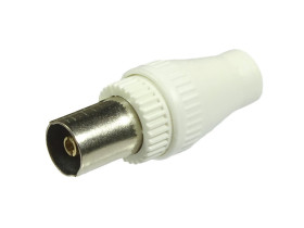 Gniazdo antenowe proste białe typu greckiego