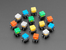 Adafruit Colorful 12mm Square Tactile Button Switch Assortment - 15 pack