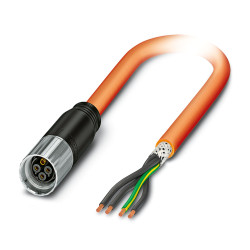 Przewód zasilający Phoenix Contact KST 4 Core 2 m Poliuretan termoplastyczny Sheath Pomarańczowy 10.6 mm OD, 1000V 80 °C