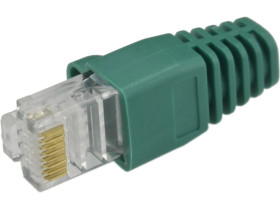 Gumowa osłonka wtyku RJ45 zielona WORECZEK 100szt.