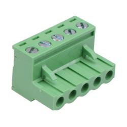 5-Way 5.00mm Right Angle Pluggable Terminal Block 15A 300V