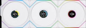 12RTLLCD1W3W Lian Li Wireless Reverse Fan, 3 Pack, 120 mm, white