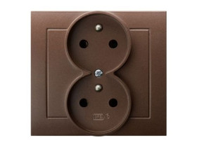 KIER Gniazdo podwójne z uziemieniem z funkcją niezamienności faz brązowy metalik GP-2WC/52 OSPEL