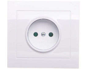 KIER Gniazdo pojedyncze b/u z przesłonami białe GP-1WP/00