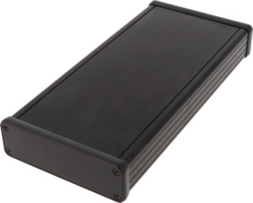 Aluminum enclosure, (L x W x H) 220 x 103 x 31 mm, black (RAL 9005), IP54, 1455L2202BK
