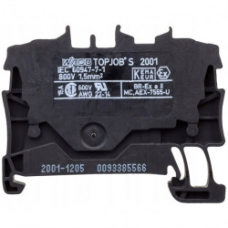 WAGO TOPJOBS 2001-1205 Złączka szynowa 2-przewodowa 1,5mm2 na szynę TH35 czarna