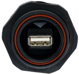USB-A panel plug, 4 pole, USB 2.0, PCB connection, PX0845/A