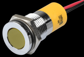 Q14F3CXXY12E Indicator LED, 12 V DC, 14 mm, wired, yellow/BrC