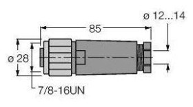 Turck 6914544 Złącze konfekcjonowane czujnika/aktuatora BKV4140-0/16, 1 szt.
