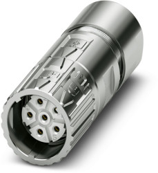 Jack, M23, 6 pole, crimp connection, ONECLICK quick locking system, straight, 1628796