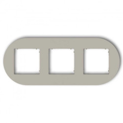 MINI Ramka uniwersalna potrójna okrągła z tworzywa taupe 60MRTO-3