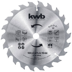 kwb 586159 Circular Saw Blade 184x16mm Carbide tipped for Wood cutting