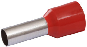 Insulated wire end ferrule, 10 mm², 12 mm long, red, 22C432