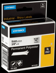 18508 DYMO ID1 polyester, 9 mm, black/transparent