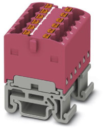 Distribution block, push-in connection, 0.14-2.5 mm², 12 pole, 17.5 A, 6 kV, pink, 3002977