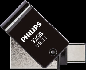 FM32DC152B/00 USB Flash Drive, USB 3.1, 32 GB, USB C, 2-in-1