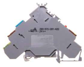 Złączka do elementów wykonawczych z PE, LED i diodą tłumiącą 24V DC 280-572/281-420 /50szt./