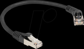 80487 RJ45 Network Cable Cat.6A S/FTP plug 45° right angled to plug st