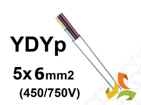 Przewód YDYp żo 5x6 mm2 (450/750V) instalacyjny płaski (krążki 100m) G-103054 TELEFONIKA