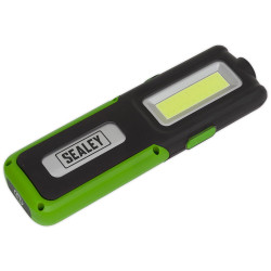 Sealey LED318G Rechargeable Inspection Lamp Green 5W COB &#x2B; 3W LED &#x2B; Power Bank
