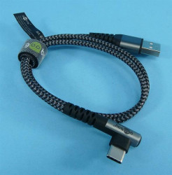 KABEL USB-C KĄT.->USB-A 0,5mb TEKSTYLNY